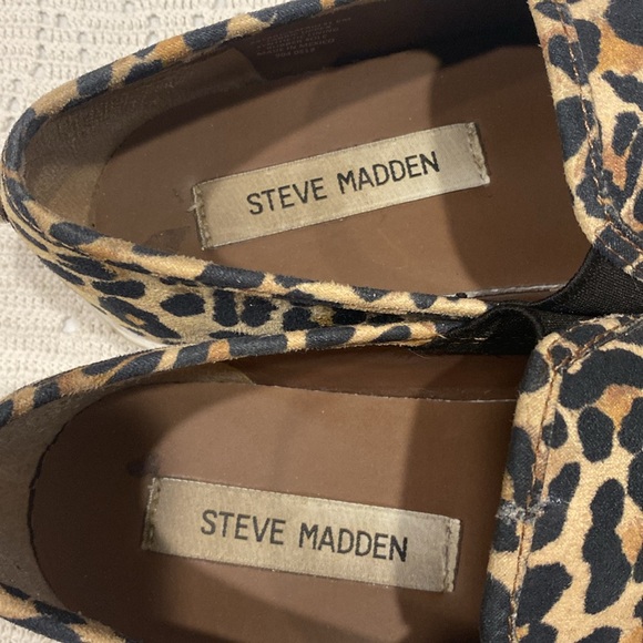 Steve Madden “Safari” Leopard Print Canvas Slip On Boat Shoes, Size 6 - Picture 2 of 8